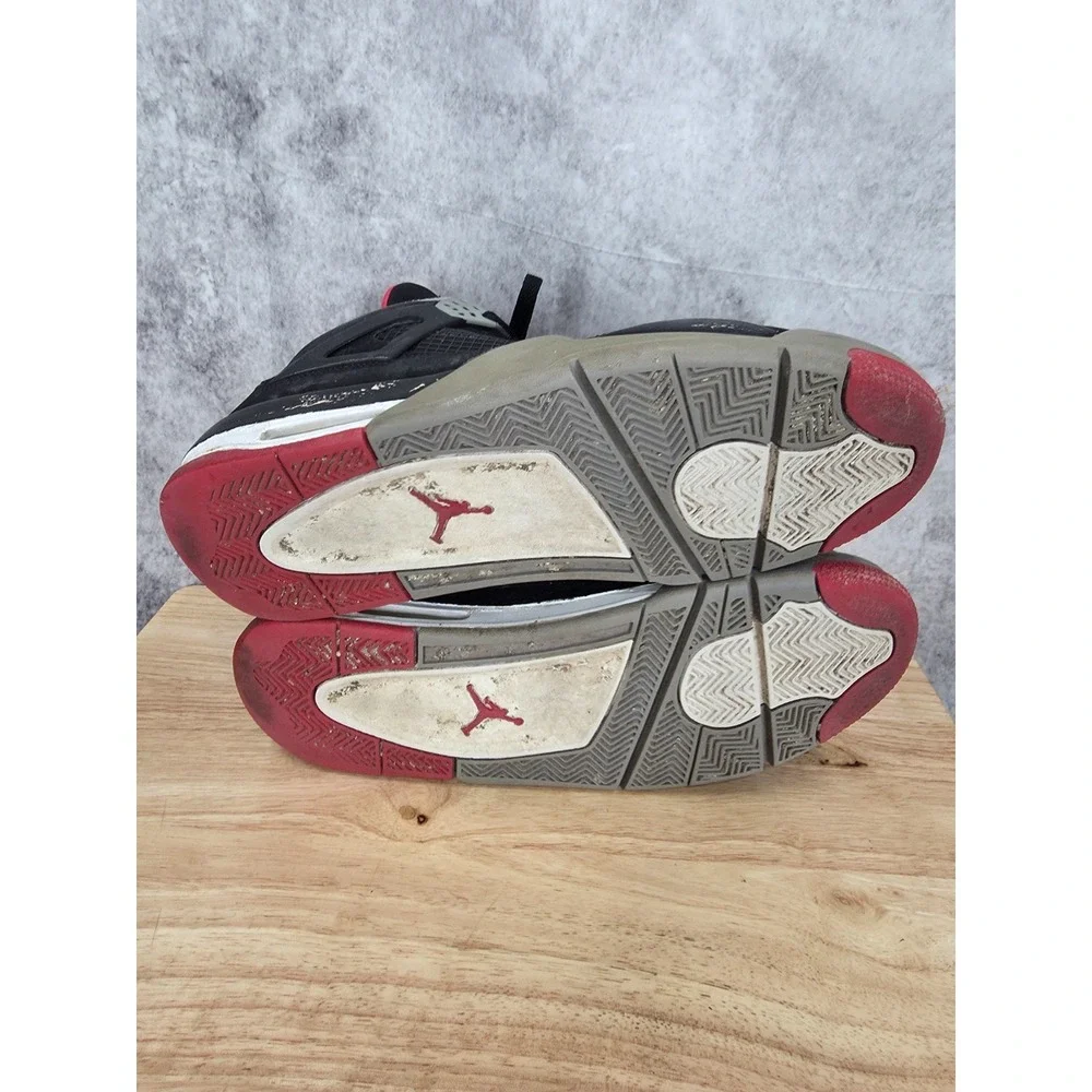 Air Jordan 4 Retro Bred Basketball Shoes Mens 13 Black Cement Sneaker 308497089*